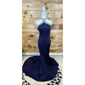 Johnathan Kayne 2085 Prom Gown Size 12 Midnight Blue NWT! Wozzer!